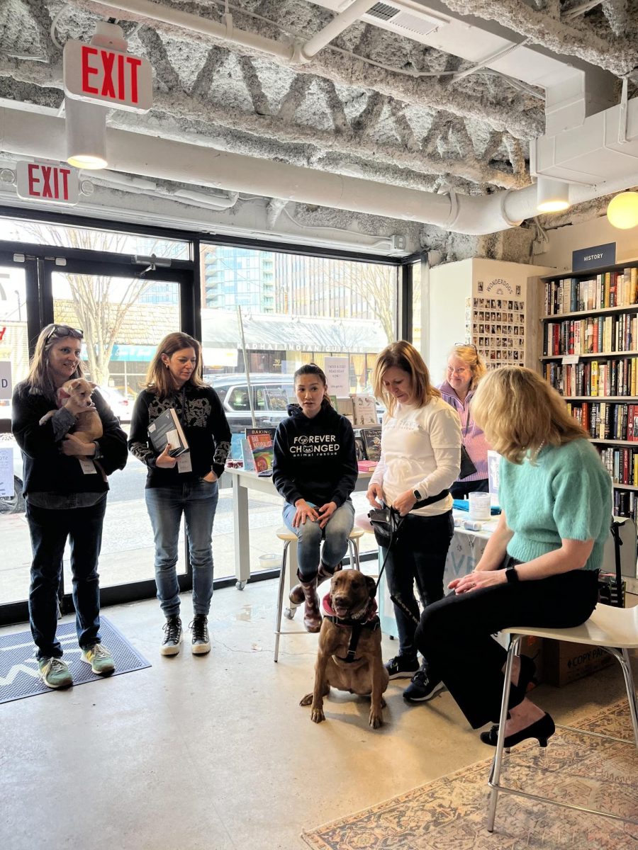 After the conversation, Carver and Yen introduced some of the dogs from the book and the shelter to the audience.