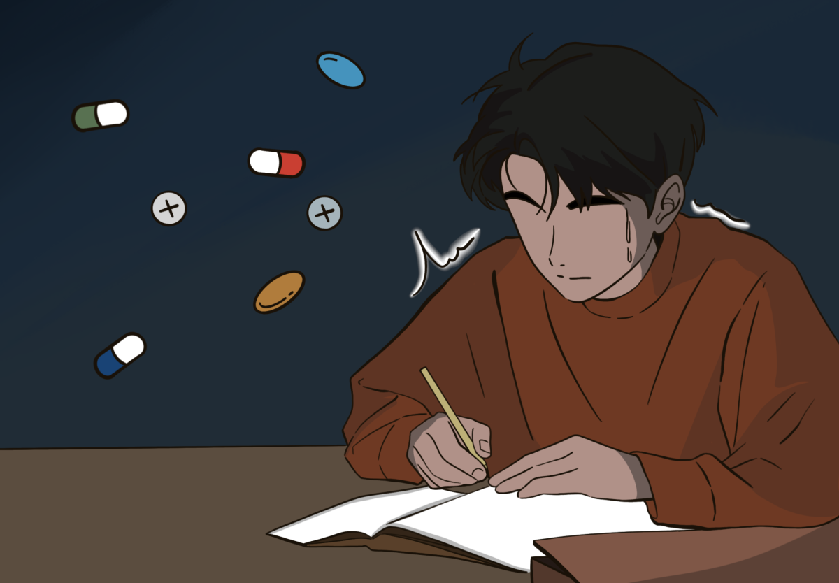Driven by the false belief that ADHD medication guarantees academic success, pressured students resort to using drugs in pursuit of social recognition.