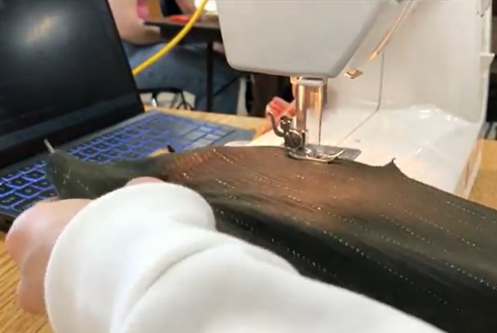 The cloting and fashion class students learn how to make items such as pajama pants, pillows and pilllowcases.