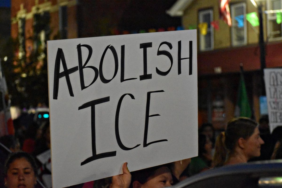 Protesters gathered in downtown West Chicago earlier this week following raids from Immigration and Customs Enforcement agents.