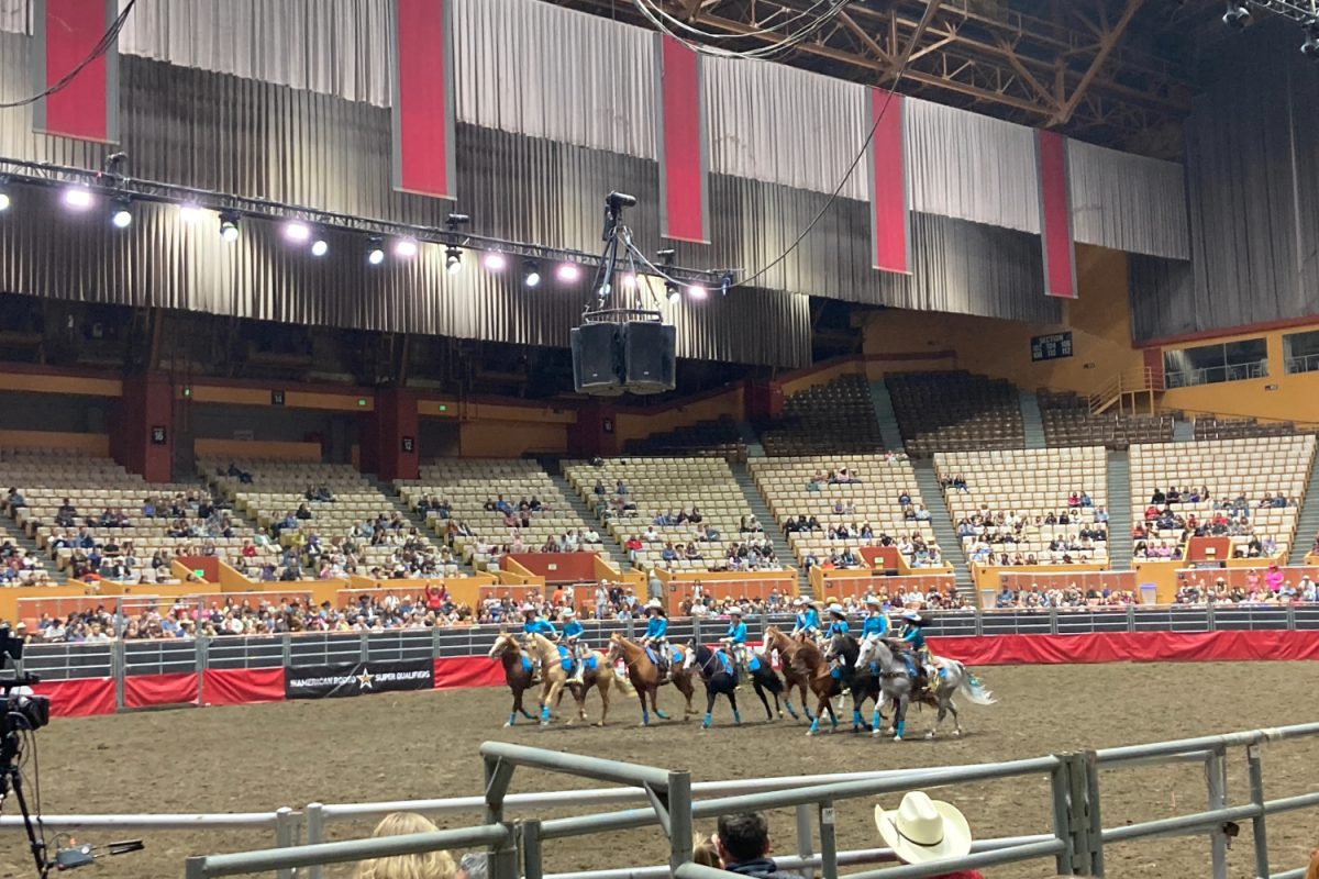 The Diablo Ladies Rodeo Drill Team from Livermore performed a horseback routine during the Women of Rodeo show at Cow Palace on Oct. 4. In previous years, the San Francisco Police Department’s (SFPD) mounted unit would perform during such events. “They just stopped the last two years, because the police department is short, so the mounted unit is much smaller,” said Susan Rolovich, a former SFPD senior police officer.
