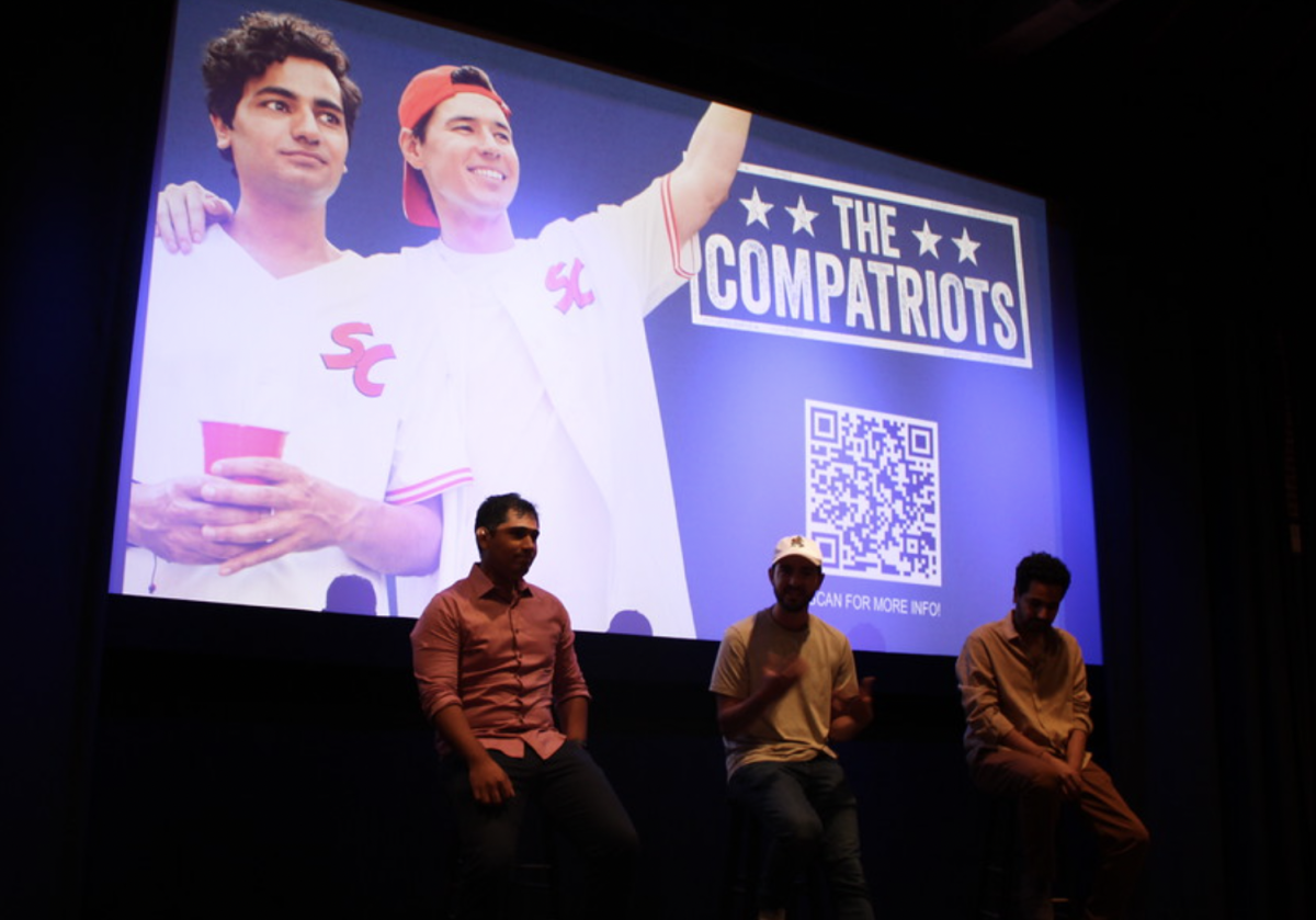 "The Compatriots" hometown premiere was followed by a Q & A with the audience. From left to right, the Q & A included Producer Alberto Sayan, Director Spencer Cohen and lead actor Rafael Silvia.