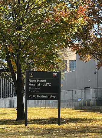 Rock Island Arsenal's entrance sign marks the workplace where more than 1,000 employees are furloughed without pay during the federal government shutdown.