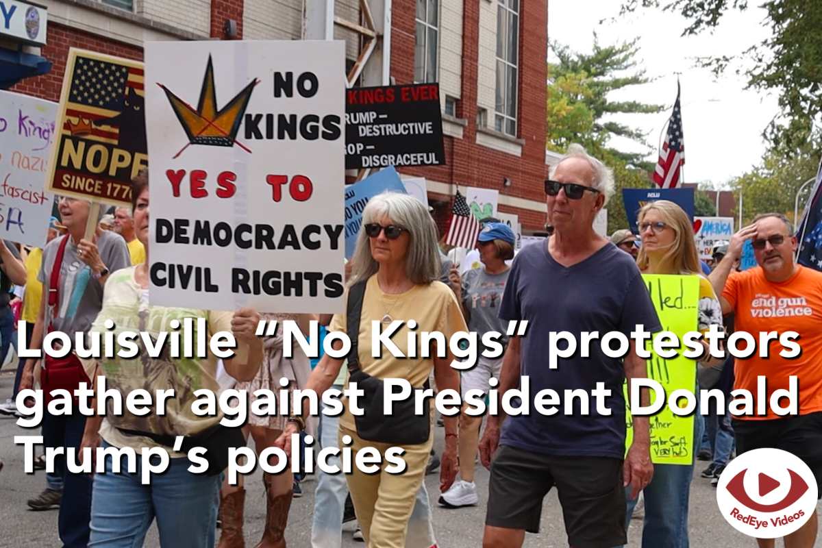 VIDEO: Louisville “No Kings” protestors gather against President Donald Trump’s policies