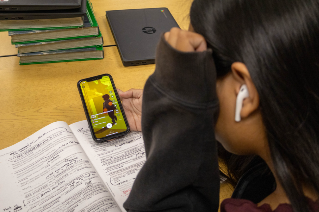 A student experiments with Suno, an AI music generator, to transform notes and ideas into an original song.